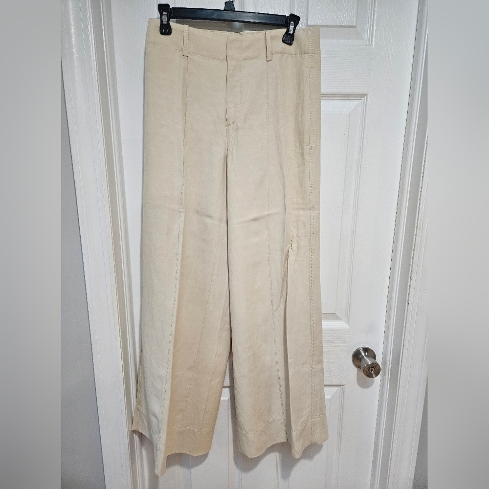 A.L.C. Wide-Leg Cream Trousers